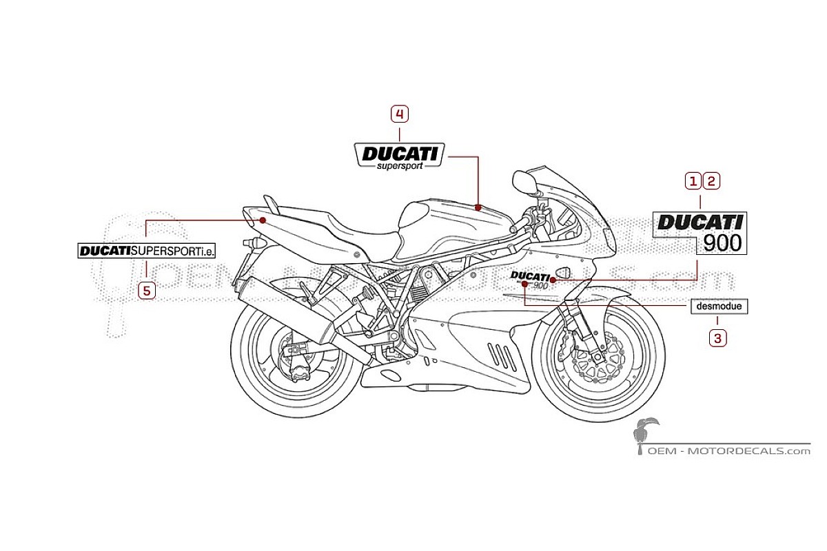 Naklejki do Ducati SUPERSPORT 900 SS 2000 • Ducati Naklejki OEM