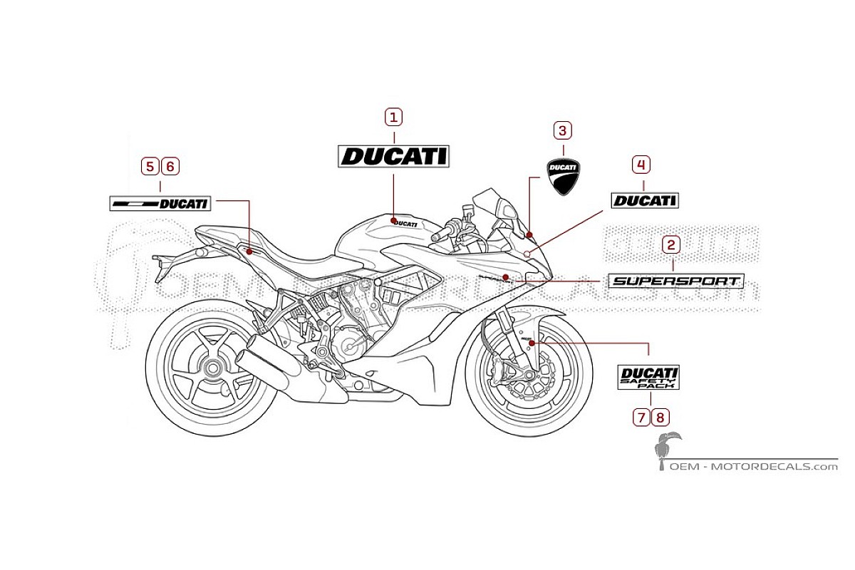 Decals for Ducati SUPERSPORT 939 2019 • Ducati OEM Decals