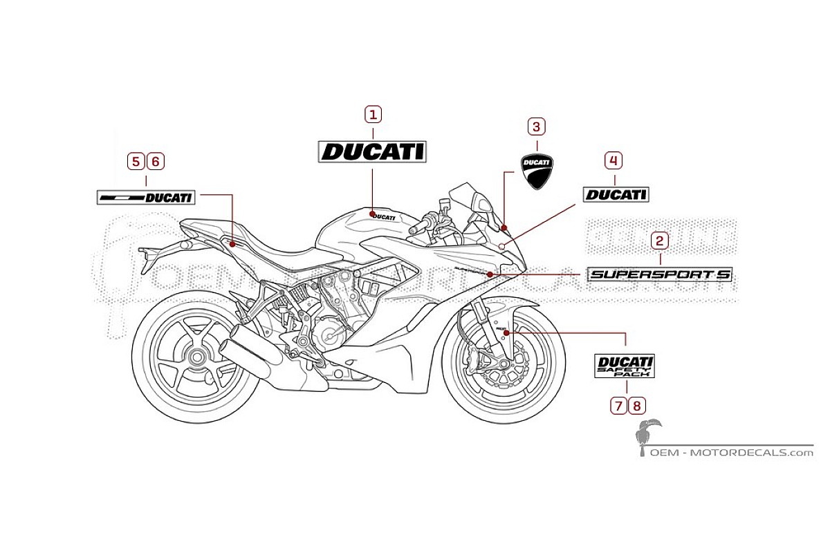 Decals for Ducati SUPERSPORT 939 S 2020 • Ducati OEM Decals