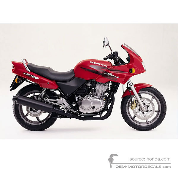 Adesivi per Honda CB500S 1999 - Rosso • Honda Adesivi OEM