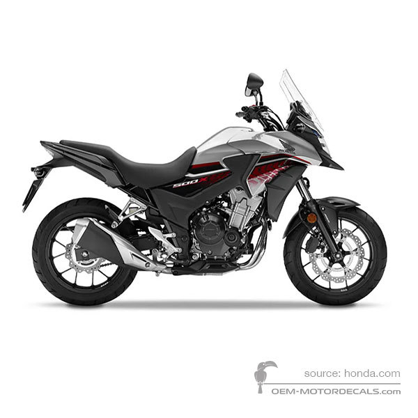 Pegatinas para Honda CB500X 2018 - Plata • Honda Pegatinas OEM