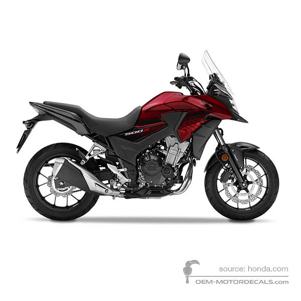 Decals for Honda CB500X 2018 - Red • Honda OEM Decals