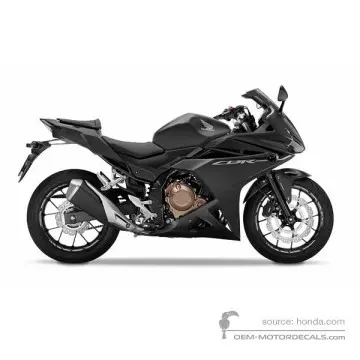 Honda CBR500R 2016 - Czarny - Mat Gunpowder Black Metallic
