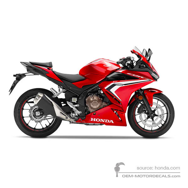 Adesivi per Honda CBR500R 2019 - Rosso • Honda Adesivi OEM