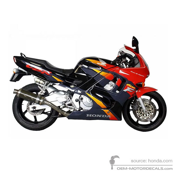 Autocollants pour Honda CBR600F HURRICANE 1995 - Noir • Honda Autocollants OEM