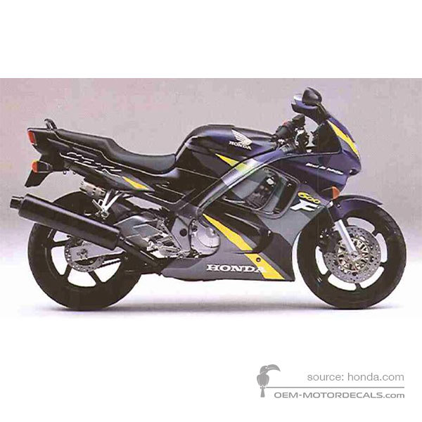 Autocollants pour Honda CBR600F HURRICANE 1996 - Noir • Honda Autocollants OEM
