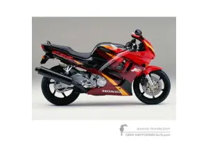 Naklejki do Honda CBR600F HURRICANE 1996 - Czarno Czerwony • Honda Naklejki OEM