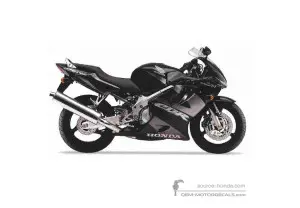 Stickers voor Honda CBR600F HURRICANE 2001 - Zwart • Honda OEM Stickers