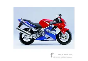Autocollants pour Honda CBR600F HURRICANE 2001 - Rouge • Honda Autocollants OEM