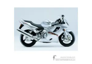 Autocollants pour Honda CBR600F HURRICANE 2002 - Argent • Honda Autocollants OEM