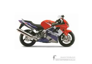 Autocollants pour Honda CBR600F HURRICANE 2002 - Rouge • Honda Autocollants OEM
