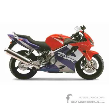 Honda CBR600F HURRICANE 2002 - Rosso - Sparkling Red