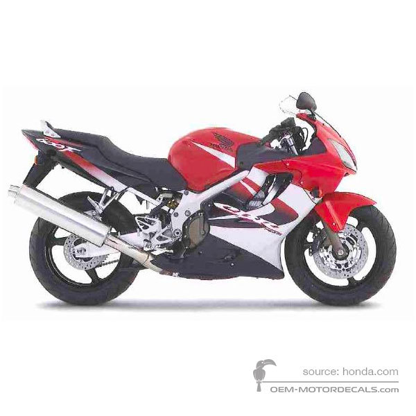 Adesivi per Honda CBR600F HURRICANE 2005 - Rosso • Honda Adesivi OEM