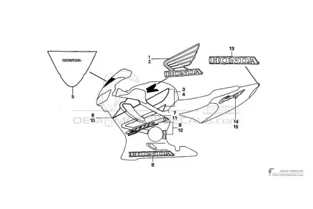 Honda CBR600F HURRICANE 2005 - Argent