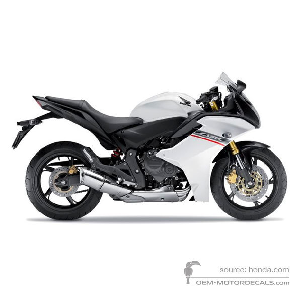 Autocollants pour Honda CBR600F HURRICANE 2012 - Blanc • Honda Autocollants OEM