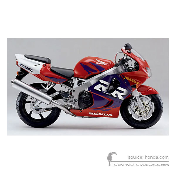 Decals for Honda CBR900RR 1998 - Red • Honda OEM Decals