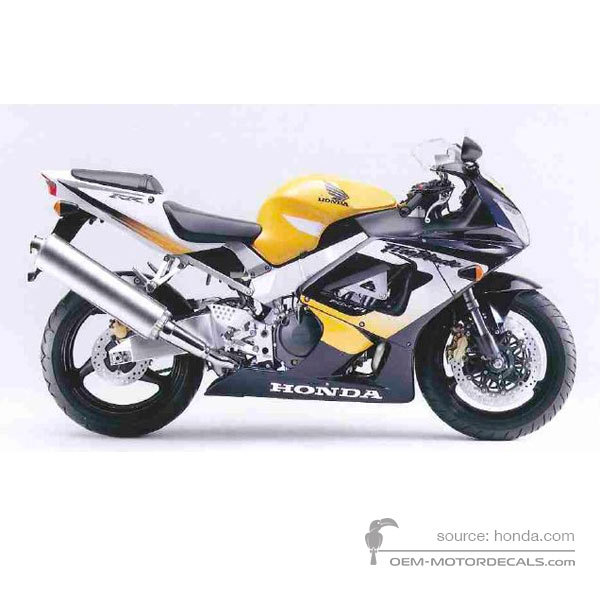Decals for Honda CBR900RR 2000 - Yellow • Honda OEM Decals