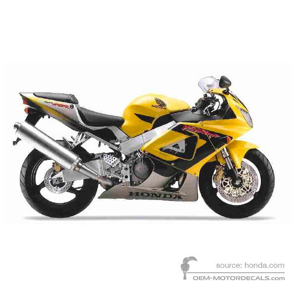 Aufkleber für Honda CBR900RR 2001 - Gelb • Honda OEM-Aufkleber