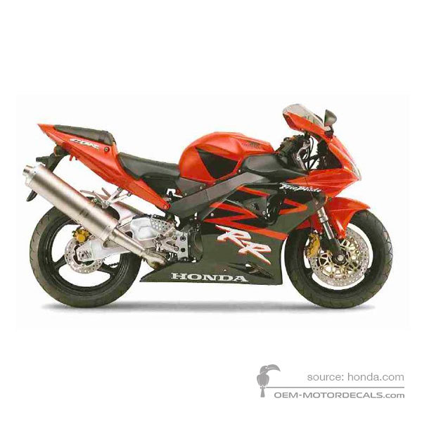 Decals for Honda CBR900RR 2002 - Red • Honda OEM Decals