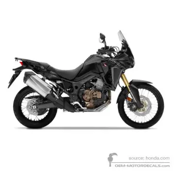 Honda CRF1000 AFRICA TWIN 2016 - Czarny - Mat Ballistic Black Metallic