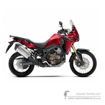 Honda CRF1000 AFRICA TWIN 2017 - Czerwony - Candy Prominence Red