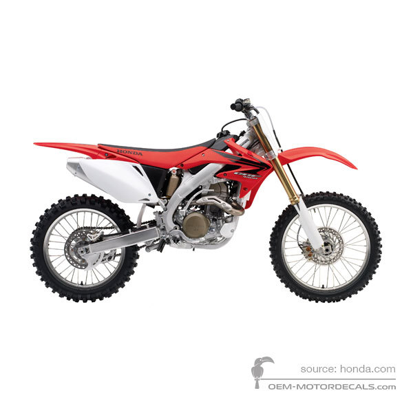 Decals for Honda CRF450R 2008 - Red • Honda OEM Decals