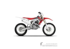 Adesivi per Honda CRF450R 2014 - Rosso • Honda Adesivi OEM