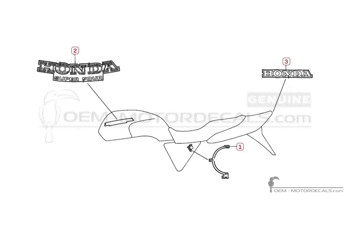 Stickers voor Honda CB1000F 1993 - Wit • Honda OEM Stickers