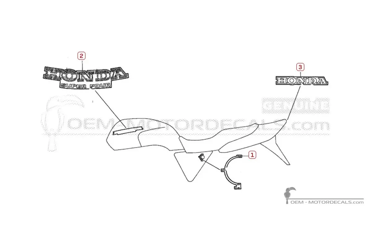 Naklejki do Honda CB1000F 1996 - Czerwony • Honda Naklejki OEM
