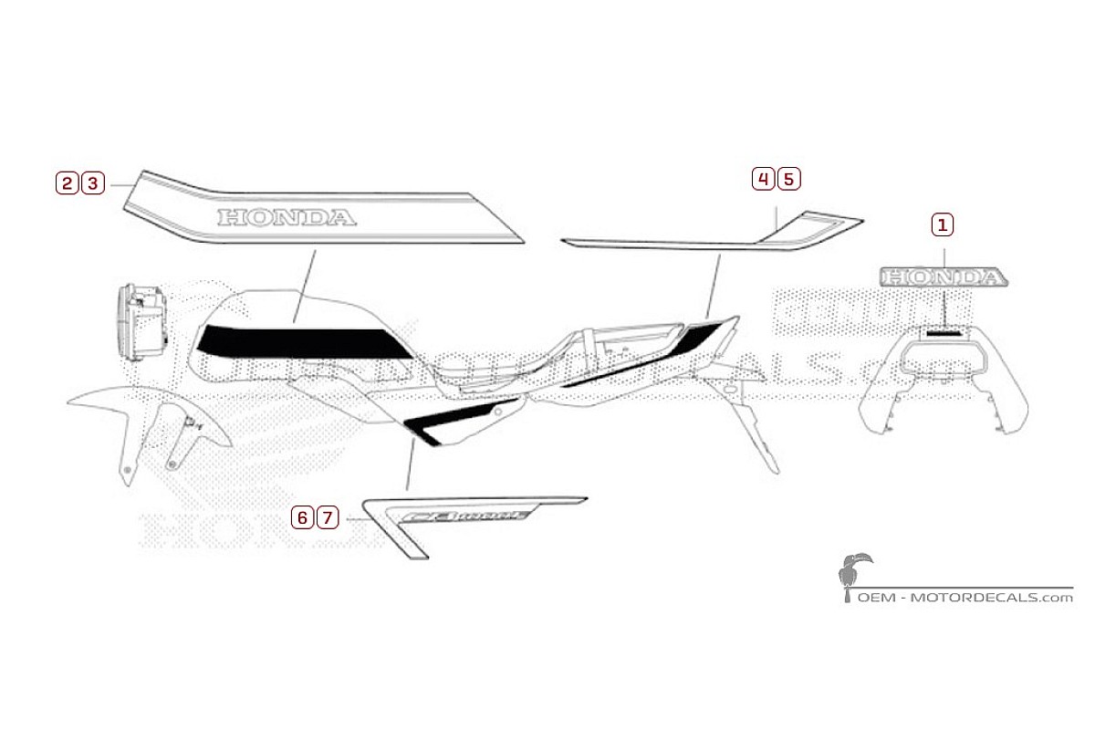 Aufkleber für Honda CB1000F 2026 • Honda OEM-Aufkleber