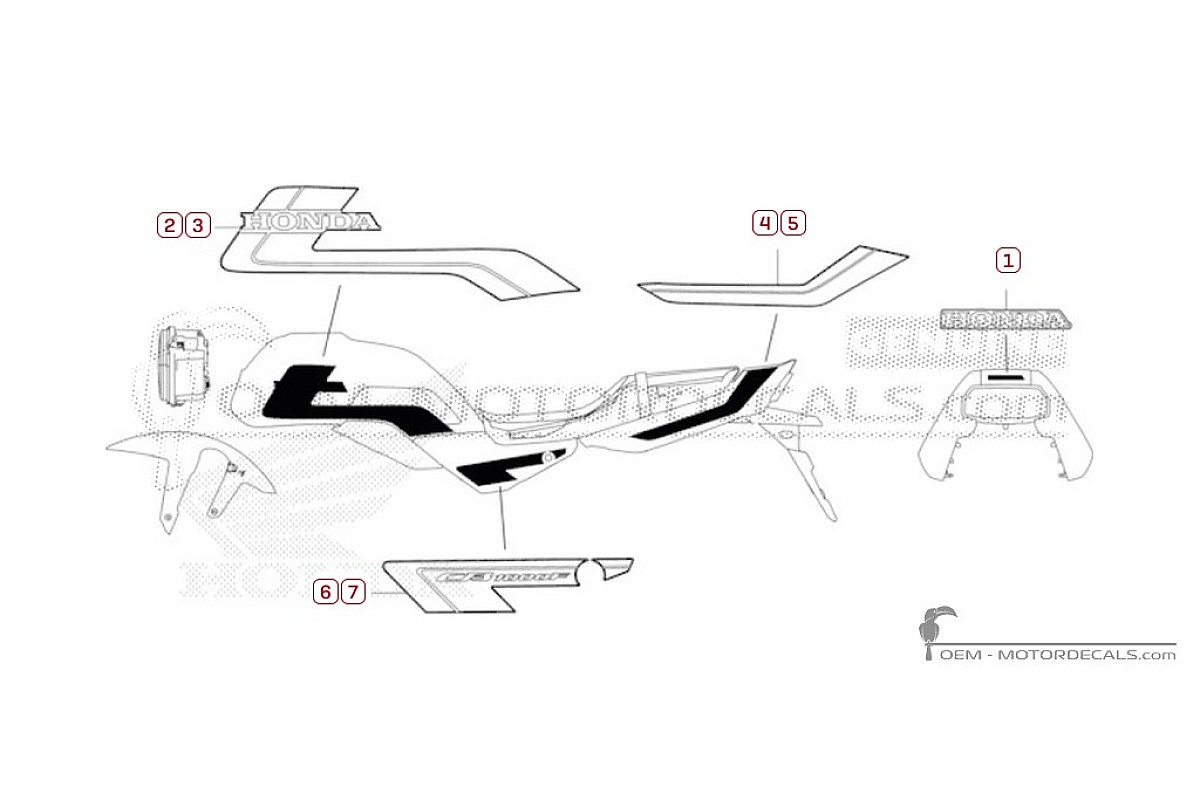 Pegatinas para Honda CB1000F 2026 • Honda Pegatinas OEM