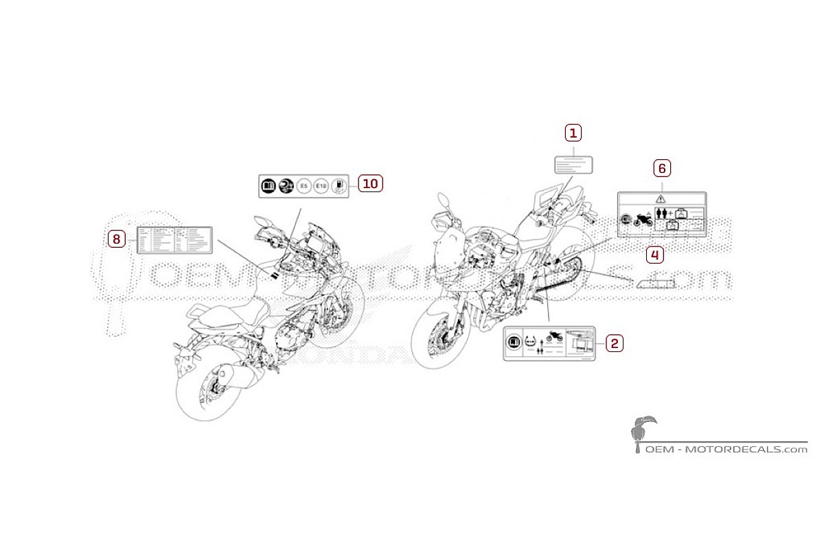 Aufkleber für Warnhinweise • Honda OEM-Aufkleber