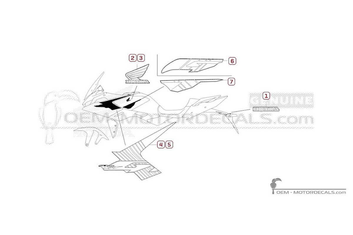 Decals for Honda CB1000GT 2026 • Honda OEM Decals