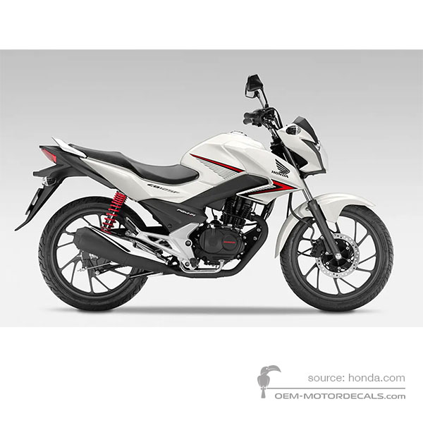 Decals for Honda CB125F 2015 - White • Honda OEM Decals