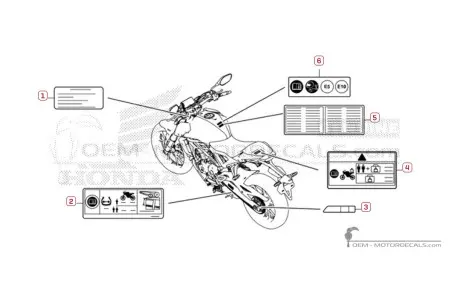 CB125F Etiquetas de precaución