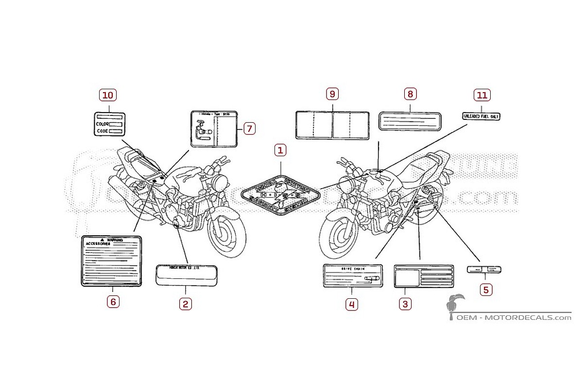 Pegatinas para Etiquetas de precaución • Honda Pegatinas OEM