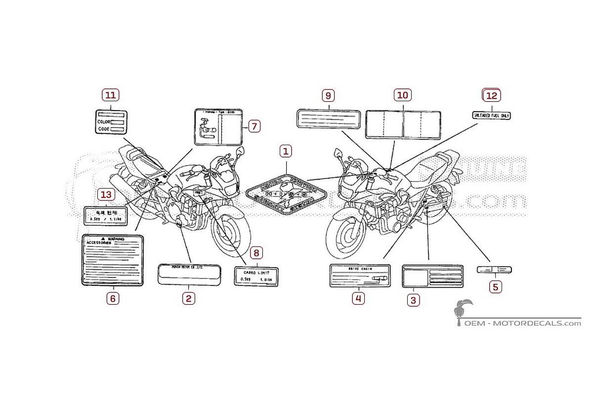 Naklejki do Naklejki ostrzegawcze • Honda Naklejki OEM