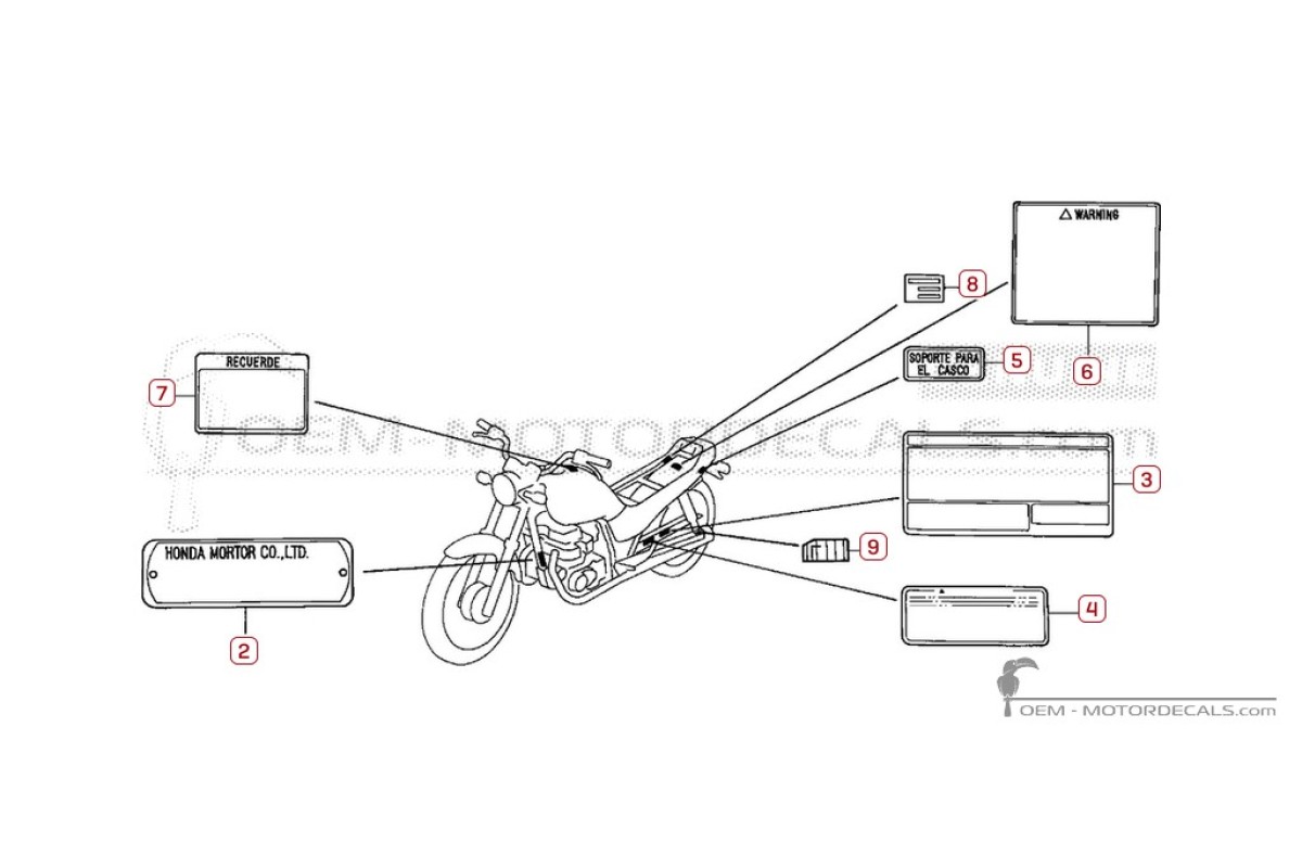 Adesivi per Etichette di avvertenza • Honda Adesivi OEM