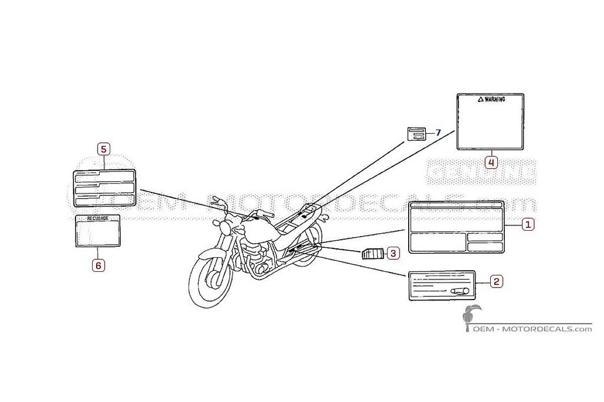 Autocollants pour Étiquettes d'avertissement • Honda Autocollants OEM