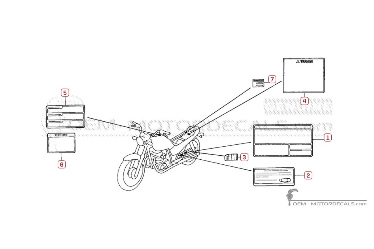 Autocollants pour Étiquettes d'avertissement • Honda Autocollants OEM