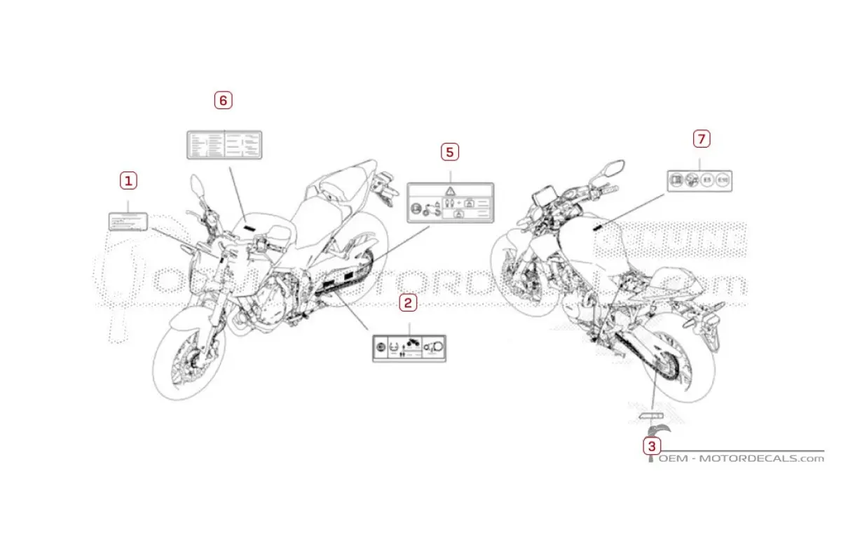 Naklejki ostrzegawcze dla CB500 HORNET 2025 • Honda Naklejki OEM