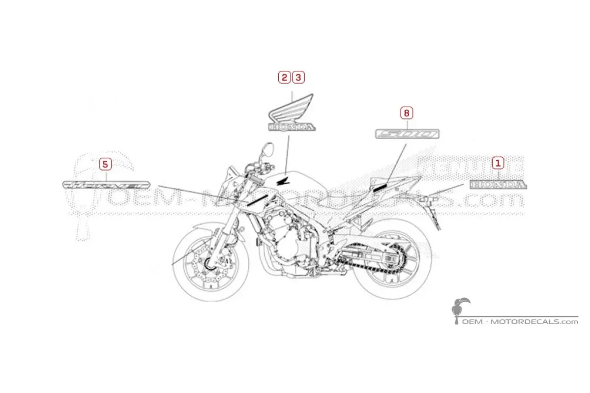 Aufkleber für Honda CB500 HORNET 2026 • Honda OEM-Aufkleber