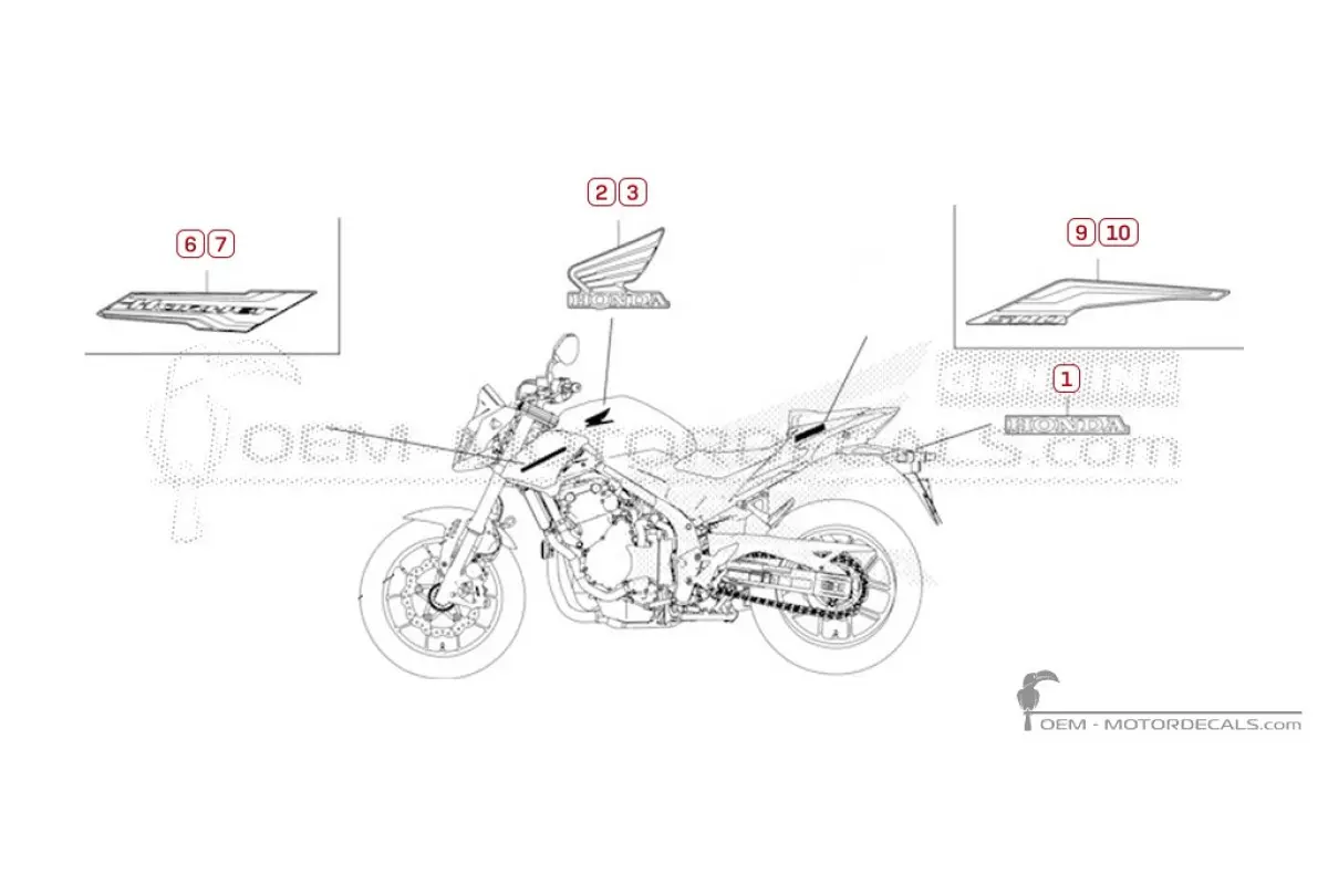 Aufkleber für Honda CB500 HORNET 2026 • Honda OEM-Aufkleber