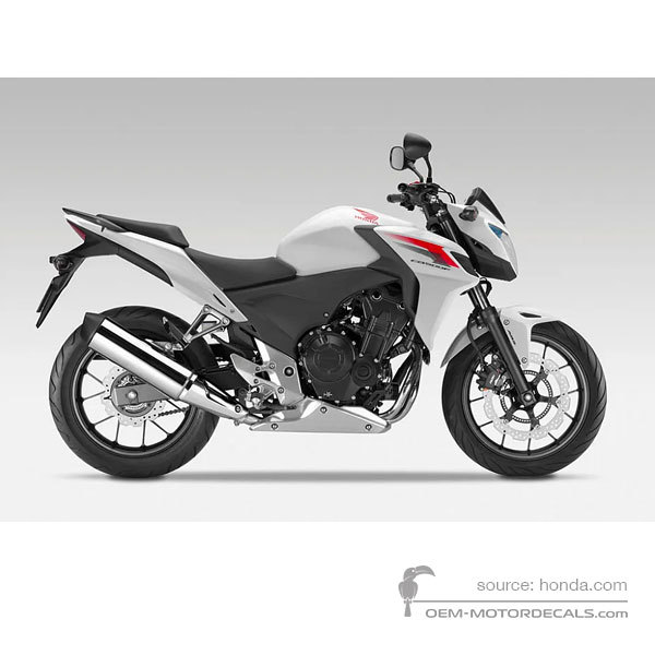 Decals for Honda CB500F 2014 - White • Honda OEM Decals