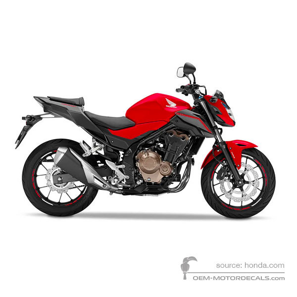 Decals for Honda CB500F 2016 - Red • Honda OEM Decals