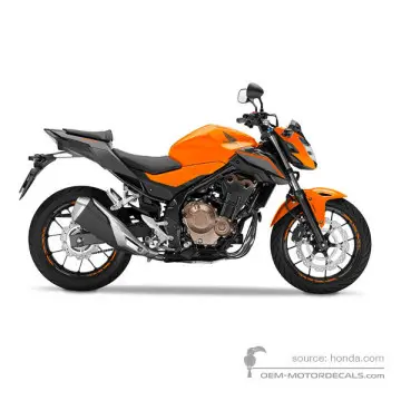 Honda CB500F 2016 - Pomarańczowy - Candy Energy Orange