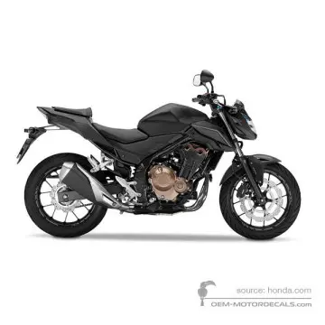 Honda CB500F 2018 - Czarny - Matt Gunpowder Black metallic