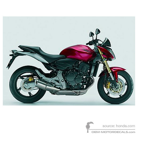 Adesivi per Honda CB600F HORNET 2007 - Rosso • Honda Adesivi OEM