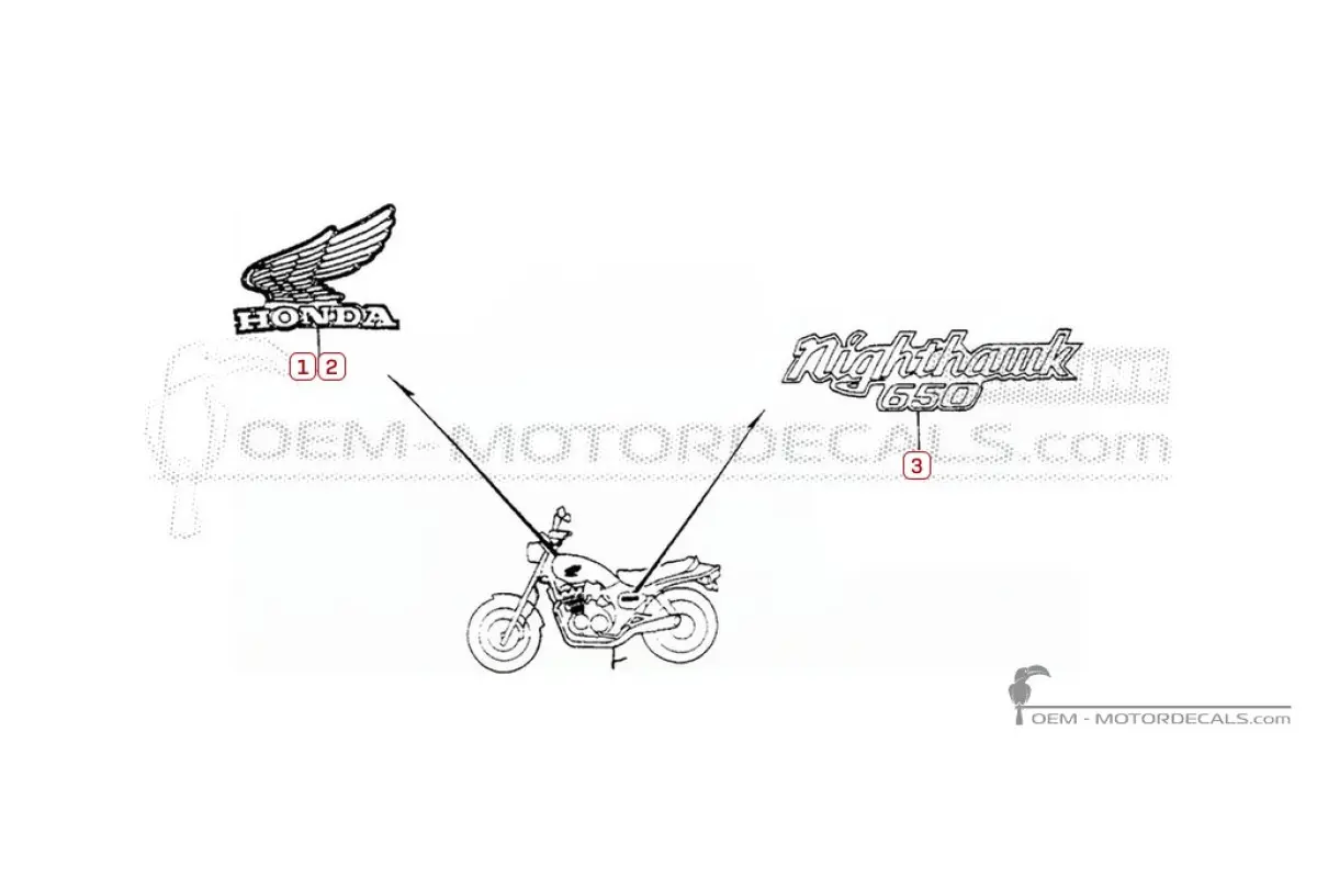Decals for Honda CB650 NIGHTHAWK 1983 • Honda OEM Decals