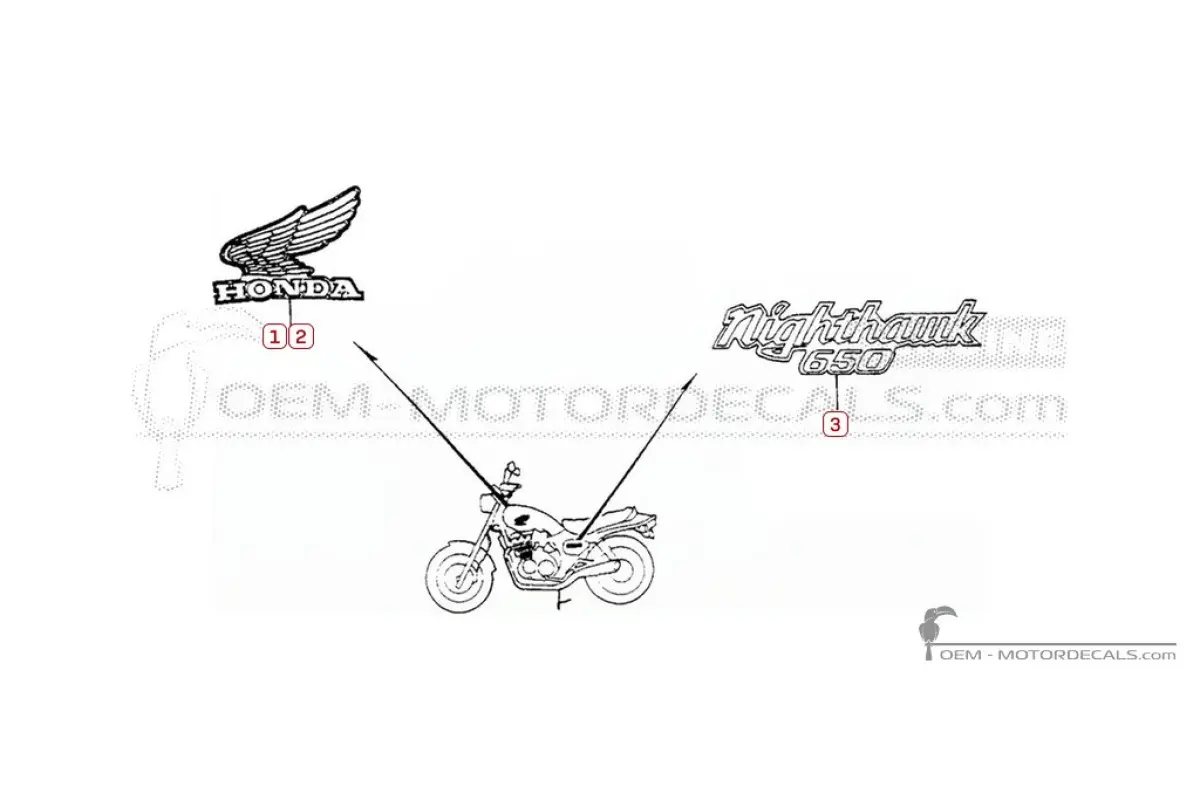 Decals for Honda CB650 NIGHTHAWK 1984 • Honda OEM Decals